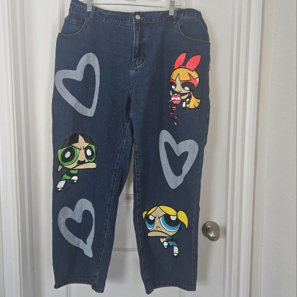 Power Puff Girls Romwe Cartoon Network Graphic Jeans size 18 - Picture 5 of 12